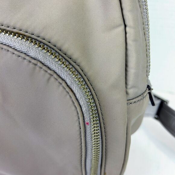 Kate Spade Dawn Medium Backpack Soft Grey Taupe Nylon Lightweight Bag Travel